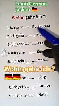 wohin gehe ich ? | Lear german language| speak German language