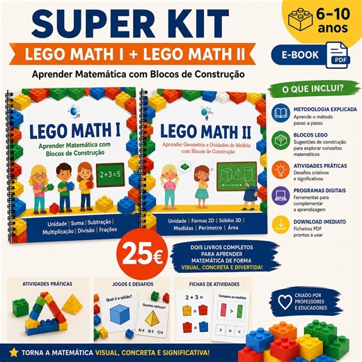 Super Kit LEGO Math (I + II) | Matemática Com Blocos | Atividades 6–10 Anos - Etsy