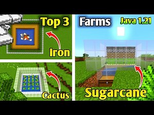 Best 3 Farms You NEED in Minecraft 1.21 Java (Iron, Sugarcane, Cactus)