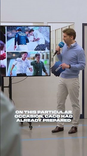 The story behind those chaotic podium celebrations in Qatar with James 🍾😅 #f1