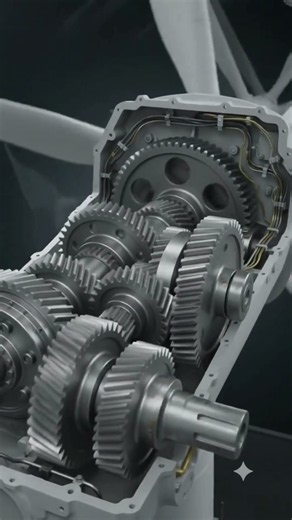 What's Inside a Wind Turbine? (The Gearbox Will Surprise You) 🌬️⚙️ #technology#science #turbine