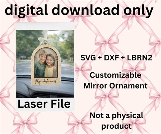 Rear View Mirror Photo Frame Laser File, Car Ornament SVG DXF Digital Download - Etsy