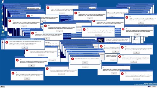 Windows Whistler build 2257 crazy error