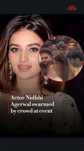 India Today on Instagram: "Actress Nidhhi Agerwal was mobbed while exiting The Raja Saab song launch in Hyderabad, leading to concern among fans and netizens about safety and event management. Watch in for more details. #NidhhiAgerwal #Actor #Crowd #Event #IndiaTodayShorts"