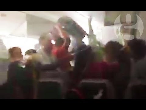 Dubai plane crash: chaotic scenes inside plane after crash-landing at Dubai airport