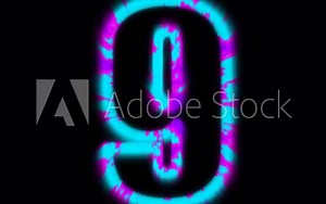 Neon Top 10 Countdown Glow Overlay Stock Video
