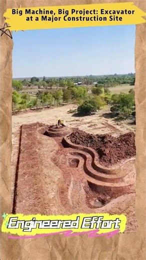 Big Machine, Big Project Excavator at a Major Construction Site #EngineeredEffort