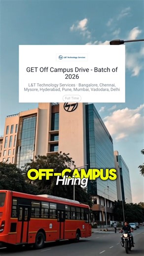 LnT GET Off Campus Hiring Notification 2026 #shorts