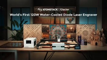 Glacier:World's First 120W Water-Cooled Diode Laser Engraver (Full video, click the link below.) https://www.kickstarter.com/projects/670305836/atomstack-worlds-first-120w-water-cooled-laser-engraver?ref=discovery_newest&total_hits=57205&category_id=334 4W IR Laser Module | 24/7 Continuous Operation with Zero Power Decay | 5X Longer Lifespan Than Air-Cooled Lasers | Work Area: 800x800mm | Creative New Idea Gizmos