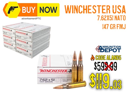 Winchester USA 7.62×51 NATO 147 Gr FMJ 120-Round Range Bundle – $119.03