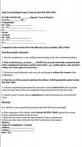 #theft case drafting format #