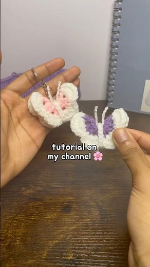A quick make 🦋 | crochet keychain butterfly for beginners #beginner #crochet #amigurumi