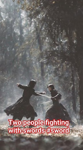 Two people fighting with swords #swordplay #fightscene #warriorslife #histryofhumansbattle #ytsrts