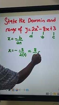 Domain and Range of quadratic equation.