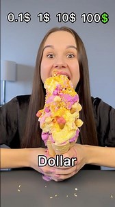 0.1$ 1$ 10$ 100$ Ice cream 🤑🍦 #shorts #icecream #eating