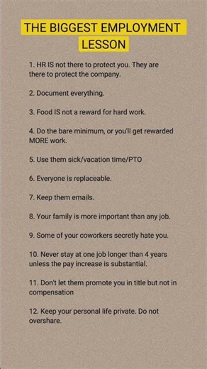 THE BIGGEST EMPLOYMENT LESSON ?