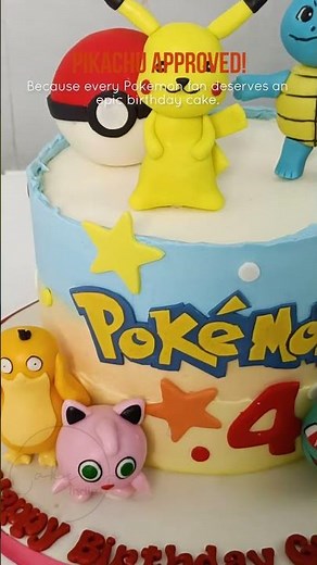 ⚡ Pikachu Approved Pokémon Birthday Cake! 🎂 | Epic Custom Cake #shorts
