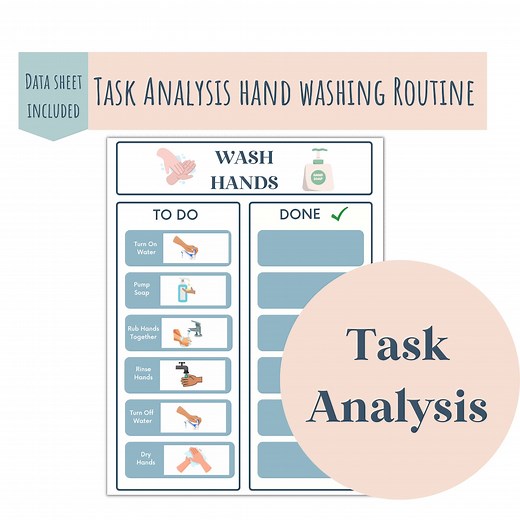 Printable Task Analysis for Hand Washing, Hand Washing Routine Visual, Visual Teeth Brushing Routine, ABA Therapy Resources, Autism - Etsy UK