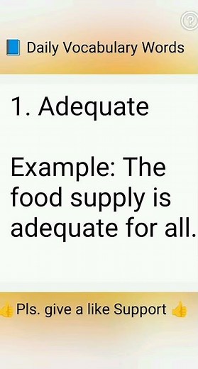 📘 Vocabulary Word: Adequate #Adequate #EnglishVocabulary #TOEFL #GRE #StudyEnglish