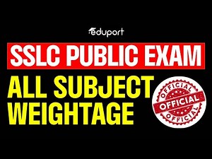 SSLC SUBJECT WISE | CHAPTER WISE WEIGHTAGE | ALL CHAPTERS - 2026