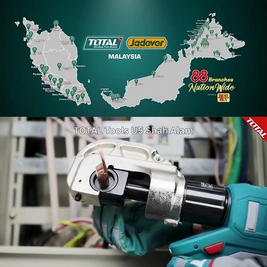 TOTAL Tools [upgrade version] 20V series Cordless hydraulic cable crimping tool 16~400mm²- TCTLI2005