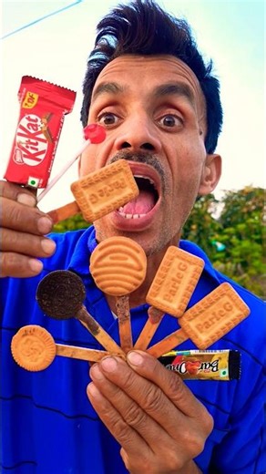 yummy 😋 Parle G biscuit 🍪 aur Barone chocolate 🍫#patanjli#creambiscuit#50=50#shortviral#shortfeed