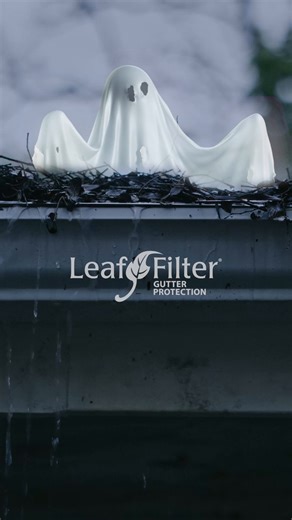 4.3K views · 18 reactions | The scariest thing about this haunted Halloween season?!  Not realizing that water damage might be CREEPING its way into your home. 﫣 Don't let it go unprotected during these rainy, fall months while leaves are piling up. Call our local pros today and learn why LeafFilter is SHOCKINGLY good at gutter protection.  #Halloween #Spooky #HomeImprovement #Scary #HauntedHouse #LeafFilter | LeafFilter Gutter Protection | Facebook