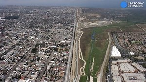 Raw: Aerial footage of the start and end of the U.S.-Mexico border