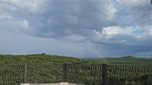Those sun shiney rainy rainbow kind of days with this gorgeous view of the Texas hill country. 😍😍 #rainbow #colorful #weddingvenue #hillcountry #texashillcountry @Villa Antonia