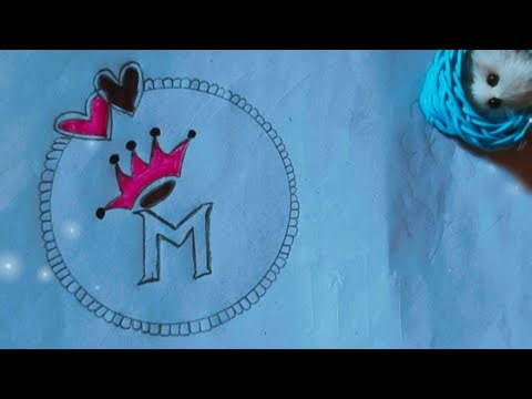 Beautiful circle drawing easy💖 II M latter drawing in circle for beginnersI 11 pencil sketch drawing