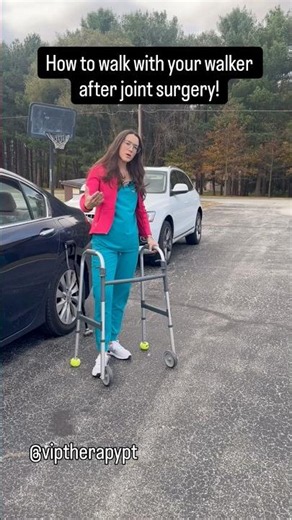 How to walk with a walker after joint surgery! #physicaltherapy #surgery #surgeryrecovery #eldercare