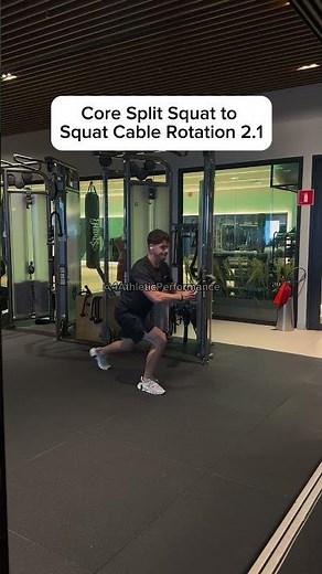 Core Split Squat to Squat Cable Rotation 2.1 #training #gym #athlete #core