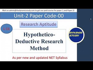 Hypothetico-Deductive Research Method | Lesson-11 Research Aptitude