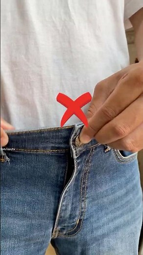 How to replace a jeans button? #diy #jeans #lifehacks #tips #shorts