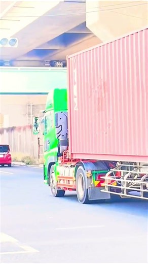 大型海上コンテナトレーラー（tex）通過‼️#トレーラー走行動画