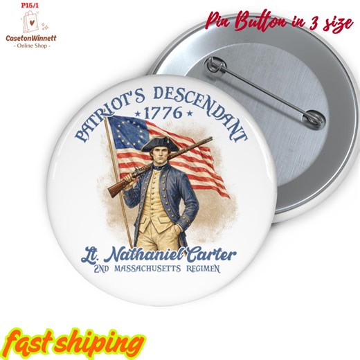 Personalized Descendant of A Patriot 250 Years Pin Button in 3 Sizes, Flair Button, Political Pin - Etsy