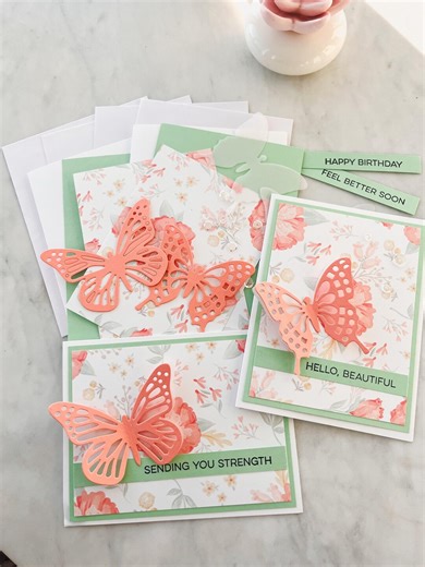 Butterfly Card Making Kit – Soft Floral Birthday, Thank You Cards - Etsy