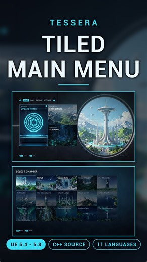 A Console Style Tiled Main Menu for UE5: Tabs, Picture Tiles and Chapter Select