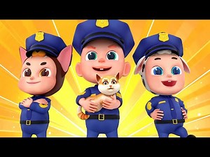Police Officer Rescue Team - Job and Career Song | Police Cartoon | Nursery Rhymes & Kids Song