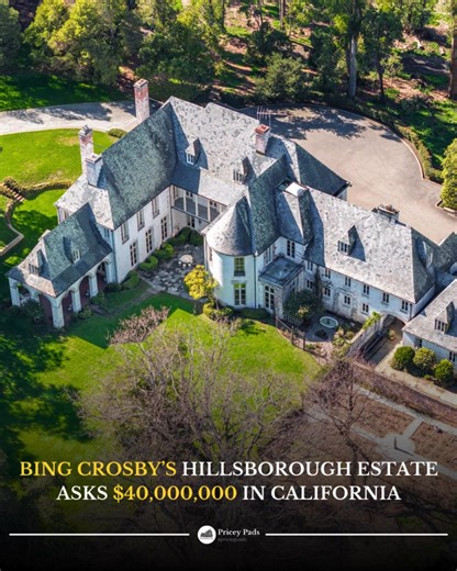 Inside Bing Crosby’s California Estate! French Château! Over 13,000 square feet! 11 bedrooms & 10.5 bathrooms! Available for the first time in decades! To see inside, look below. 1929 • Hillsborough, CA 🇺🇸 | Pricey Pads