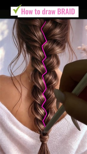 Draw HAIR easy TUTORIAL 🎀💅 #hairdrawing #braids #drawingtutorial #howtodraw