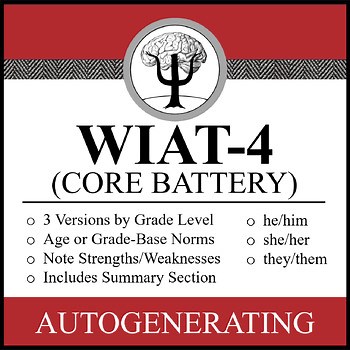 WIAT-4 Smart Template Bundle (Core Battery)