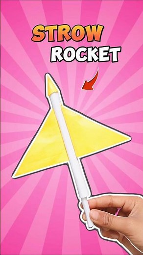 how to make strow rocket launcher 🤯 , how to make paper rocket #shorts #diy #origami