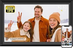 Frameo 15.6 Inch Large Digital Photo Frame, Digital Picture Frame WiFi, IPS HD Touch Screen, 32GB Storage, Photo Frame with Auto-Rotate Instant Share Photo/Video Sharing via Frameo App, Gift for Mom