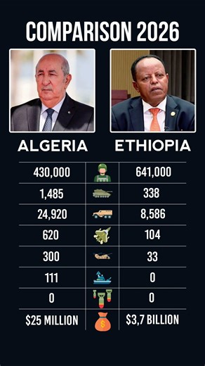 Algeria vs Ethiopia Military Power 2026 🇩🇿🇪🇹