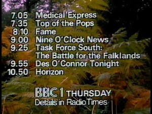 Wednesday 4th August 1982 BBC1