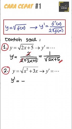 CARA CEPAT #1 : Turunan Bentuk Akar #Shorts