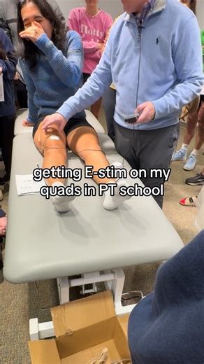 somi, SPT on Instagram: "my first REAL e-stim experience was … entertaining, to say the least. I’m so glad I get to have these experiences so that I know what my patients are feeling in the future and WOW will I have 12x more empathy for this now. Pure terror when Greg said I only had 10 seconds of rest. Super interesting that e-stim can be used for pelvic health and neuro populations too!! #electricalstimulation #estim #physicaltherapystudent #dptstudent #medstudent #ptschool #electricalstimula
