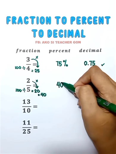Fractio to Percent to Decimals‼️📝 ..._7472060667084721439 #mathematics #basicmath #fractions | Mood Killer