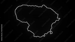 Map of Lithuania, Lithuania outline, Animated close up map of Lithuania Stock Video
